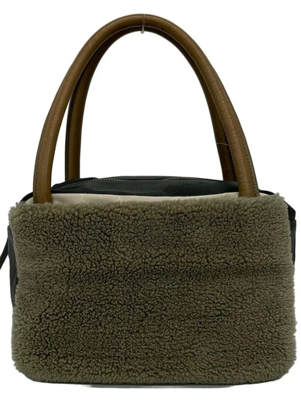 Russet Khaki Gray Beige Multi Leather Nylon Jacquard Boa Handbag